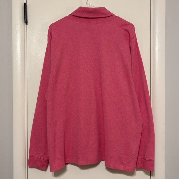 L.L. Bean Women's Plus L/S Interlock Turtleneck Tee Shirt Top 2X Heather Pink - Picture 4 of 9